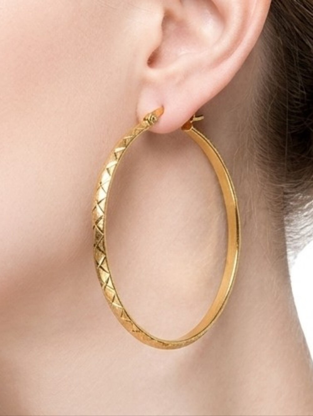 Ella Textured Gold Hoop Earrings